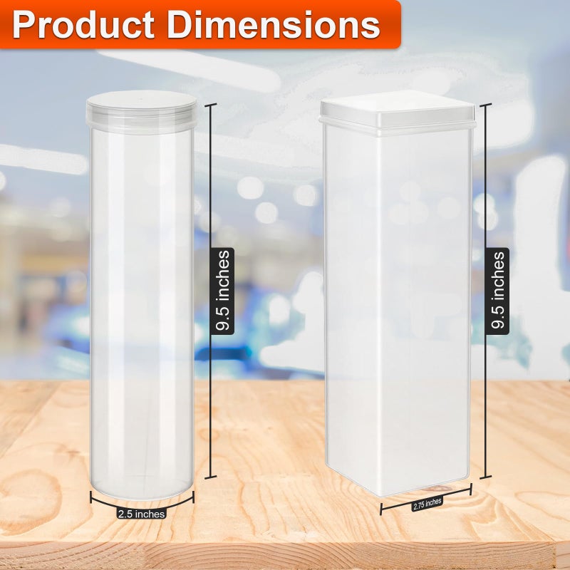 Home-X Set of 2 - Saltine Cracker Sleeve Storage Container / Cookie Stay Fresh Keeper, 1 Round and 1 Square - Image 3